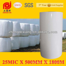 Película elástica de ensilaje de fardos de agricultura UV de alta calidad-25micx750mmx1500m / 25micx500mmx1800m